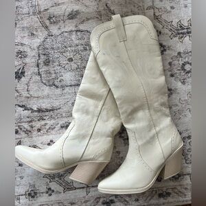 Off White Cowboy Boots